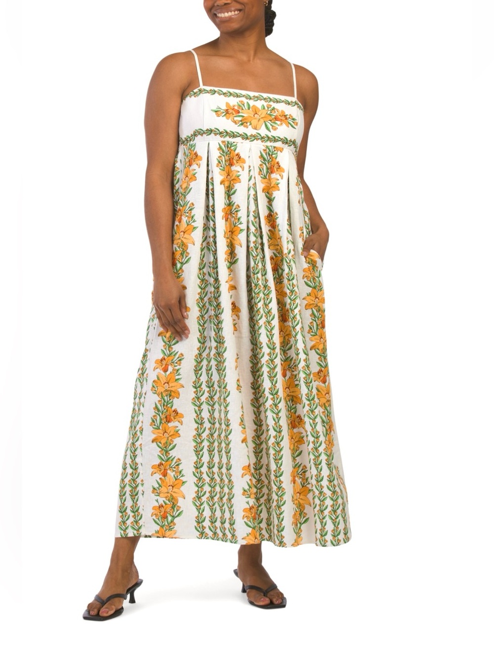 Maison D’Amelie Tropical Lightness Maxi Dress Yellow Floral Size M ( Farm Rio )